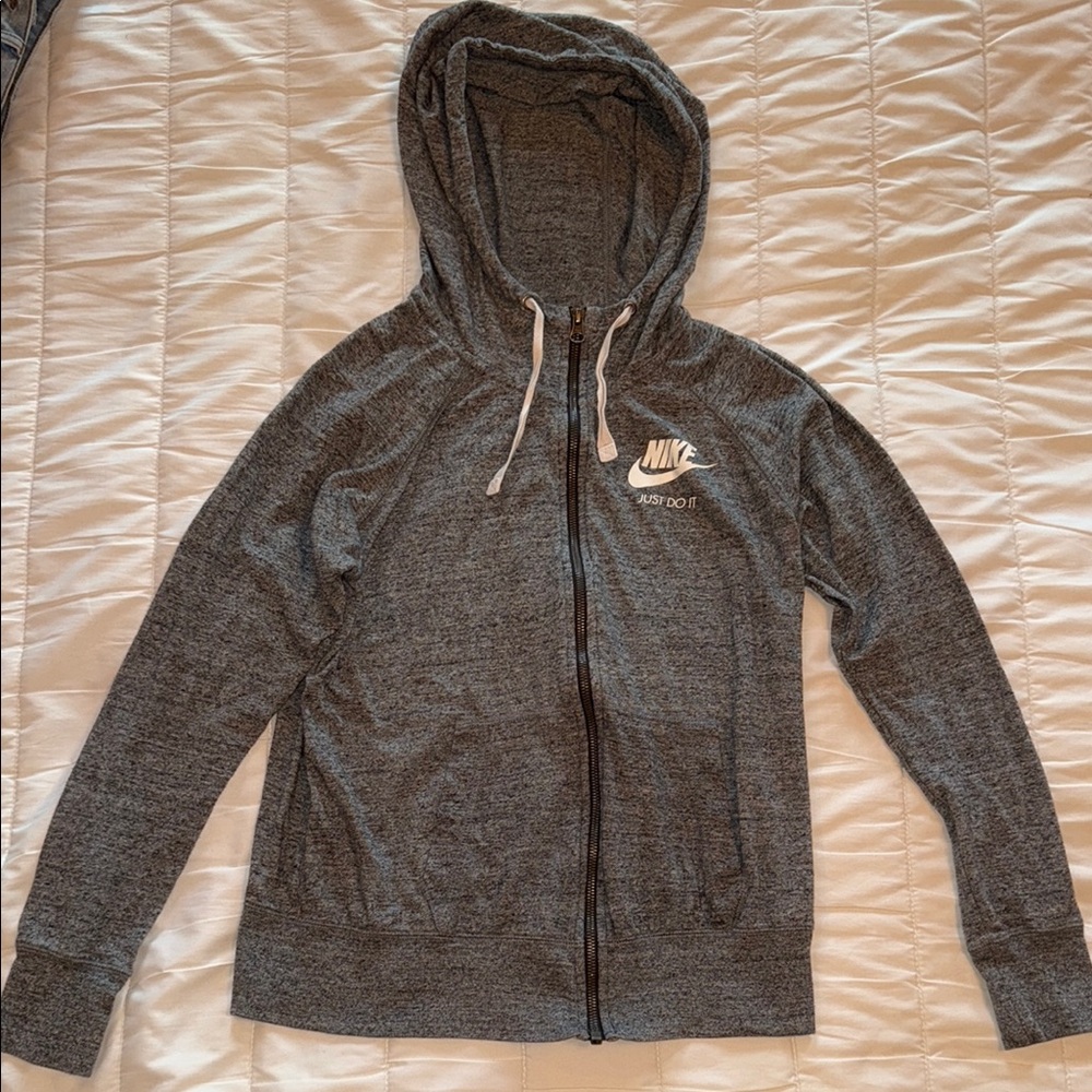 Nike Gray Zip-Up Hoodie